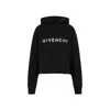 Givenchy Cropped Hoodie With Logo Print In Black