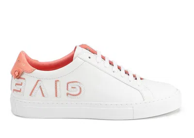 Pre-owned Givenchy Women's  Urban Street Low Logo Sneakers In White/flamingo In Multi