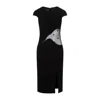 Givenchy Womens Black Semi-sheer Cut-out Woven Midi Dress In Black