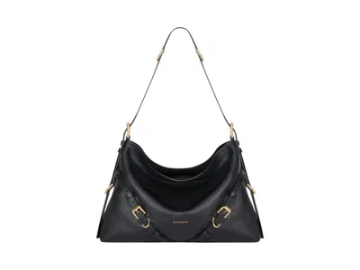 Pre-owned Givenchy Women's  Voyou Medium Bag Goldtone In Black