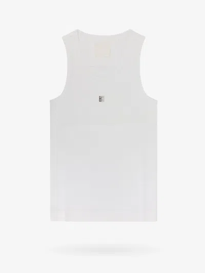 Givenchy Women's Cropped Tank Top In Cotton With 4g Detail In White