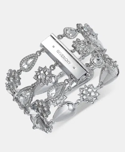 Givenchy Women's Glass Crystal Multi Row Flex Bracelet In Metallic