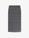 Givenchy Women Herringbone Motif Cotton Skirt In Gray
