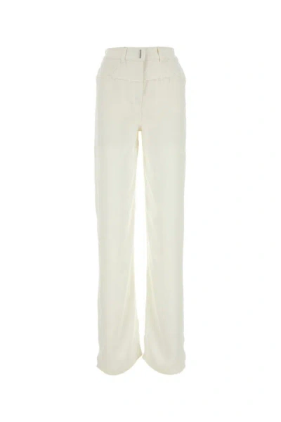 GIVENCHY GIVENCHY WOMEN IVORY VISCOSE AND DENIM JEANS