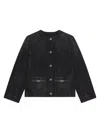 Givenchy Stone-washed Denim Jackets With Logo Pockets In Black