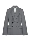 Givenchy Women Grey Double-breasted Blazer, Xs Luxury Blazers For Women Darveys In Gray