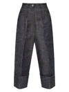 Givenchy Women Denim Blue Linen Blend Palazzo Pant In Denimblue