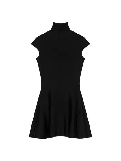 Givenchy Mini Dress With Flared Skirt In Wool Viscose In Black