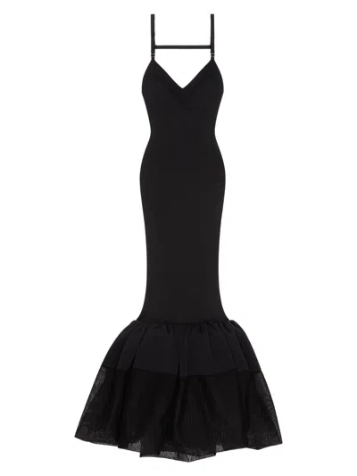 Givenchy Women's Knitted Dress With Ruffles At The Bottom In Black