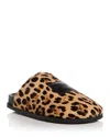 Givenchy Label Flat Mules In Pony Effect Leather With Leopard Pattern In Animal Print