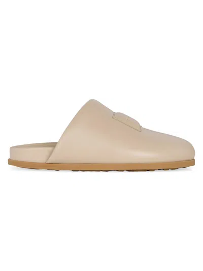 Givenchy Women's Label Flat Mules In Nappa Leather In Neutral