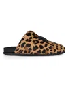 Givenchy Label Flat Mules In Pony Effect Leather With Leopard Pattern In Multi