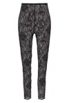 Givenchy Sheer Lace Fabric Elastic Waistband Leggings In Black