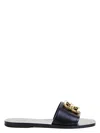 Givenchy Lamb Leather Sandals With Metallic Embellishment In Black
