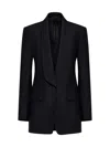 Givenchy Women Lame' Pinstriped Wool-blend Blazer In Black