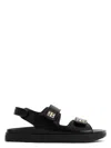 Givenchy Women Leather Sandals With 4g Metal Details In Black