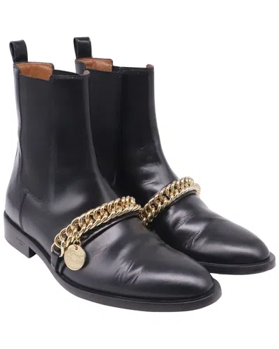 Pre-owned Givenchy Women's Leather Chain Bootie (authentic Pre-loved)