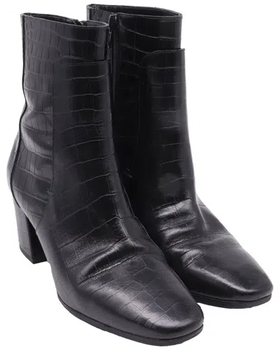 Givenchy Women's Leather Crocodile Stamped Ankle Boot (authentic Pre-loved) In Black
