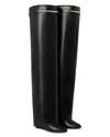 Givenchy Women Black Sandals With Logo Plaque On The Front And High Wedge Heel In Leather Woman In Black