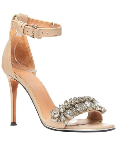 Pre-owned Givenchy Women's Leather Riccardo Tisci Crystal Embellished Ankle Strap High Heel Sandal (authentic