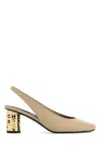 Givenchy Leather Slingback Pumps Block Heel Square In Neutral