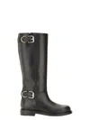 Givenchy Voyou Leather Buckle Tall Moto Boots