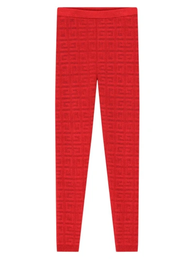 Givenchy Women's Leggings In 4g Jacquard In Red