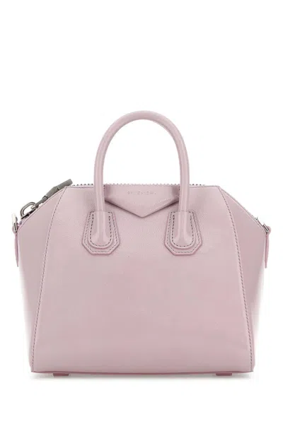 Givenchy Women Lilac Leather Mini Antigona Handbag In Purple