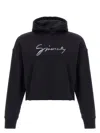 Givenchy Cropped Sweatshirt Hooded Kangaroo Pocket In Black