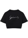 Givenchy Signature Logo Cropped T-shirt In Black