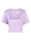 Givenchy Cropped Crew Neck T-shirt With Signature Tufted Design In Lilac