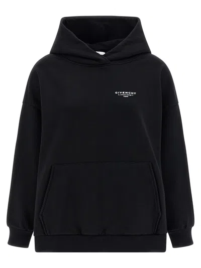 Givenchy Logo Print Hoodie In Blue