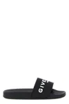 Givenchy Black Rubber Slides With Contrasting Logo In Black