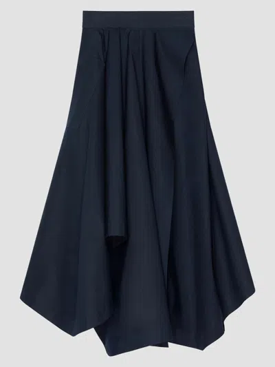 Givenchy Asymmetric Cotton Poplin Maxi Skirt In Black