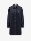 Givenchy Logo Embroidered Cocoon Denim Shirt In Blue