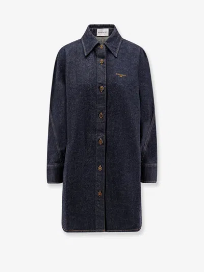 Givenchy Women Long Denim Shirt In Multi