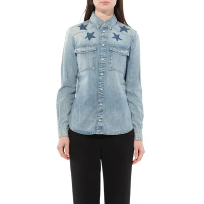 Givenchy Women's Long Sleeve Denim Shirt In Blue
