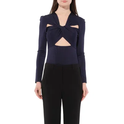 Givenchy Women's Long Sleeve Shirt In Blue/black