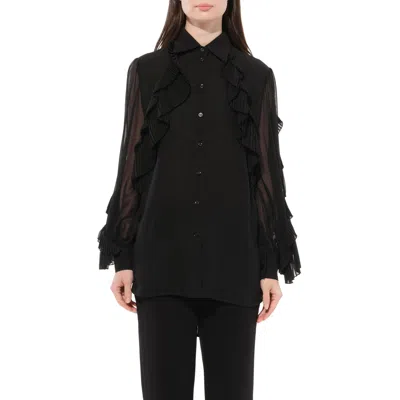 Givenchy Women's Long Sleeves Shirts In Black