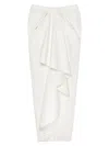 Givenchy Draped Merino Wool And Mohair Skirt In White