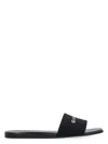 Givenchy 4g Leather-trimmed Embroidered Raffia Slides In Black