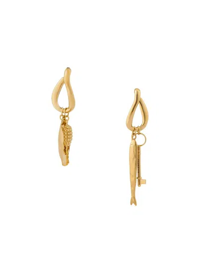 Givenchy Women's Lucky Charms Asymmetric Earrings In Metal In Yellow