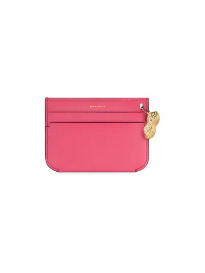 Givenchy Women's Lucky Charms Card Holder In Box Leather In Orange