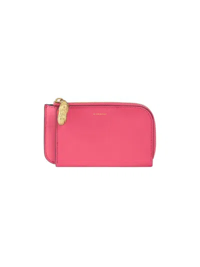 Givenchy Women's Lucky Charms Zipped Card Holder In Box Leather In Orange