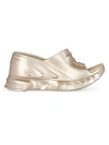 GIVENCHY WOMEN'S MARSHMALLOW WEDGE SANDALS IN LAMINATED RUBBER