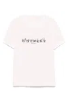 Givenchy Women's Mc T-shirt Pink Black Logo Neck In Ppinkwhite