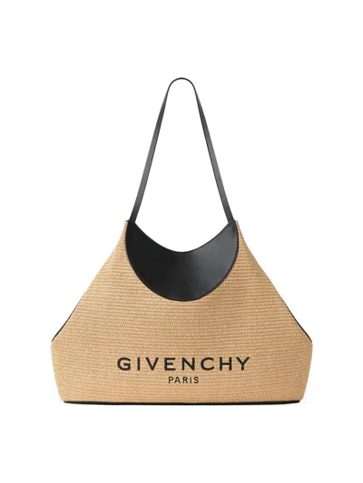 Givenchy Women's Medium Facet Tote Bag In Raffia In Brown