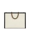 GIVENCHY WOMEN'S MEDIUM G TOTE SHOPPING BAG IN CANVAS AND LEATHER