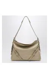 Givenchy Sand Leather Medium Voyou Shoulder Bag In Gold