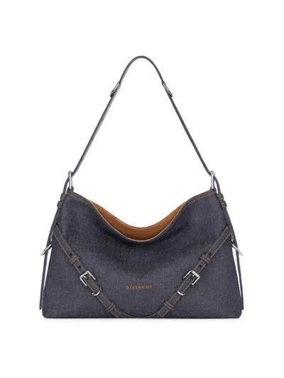 Givenchy Women's Medium Voyou Bag In Denim In Blue